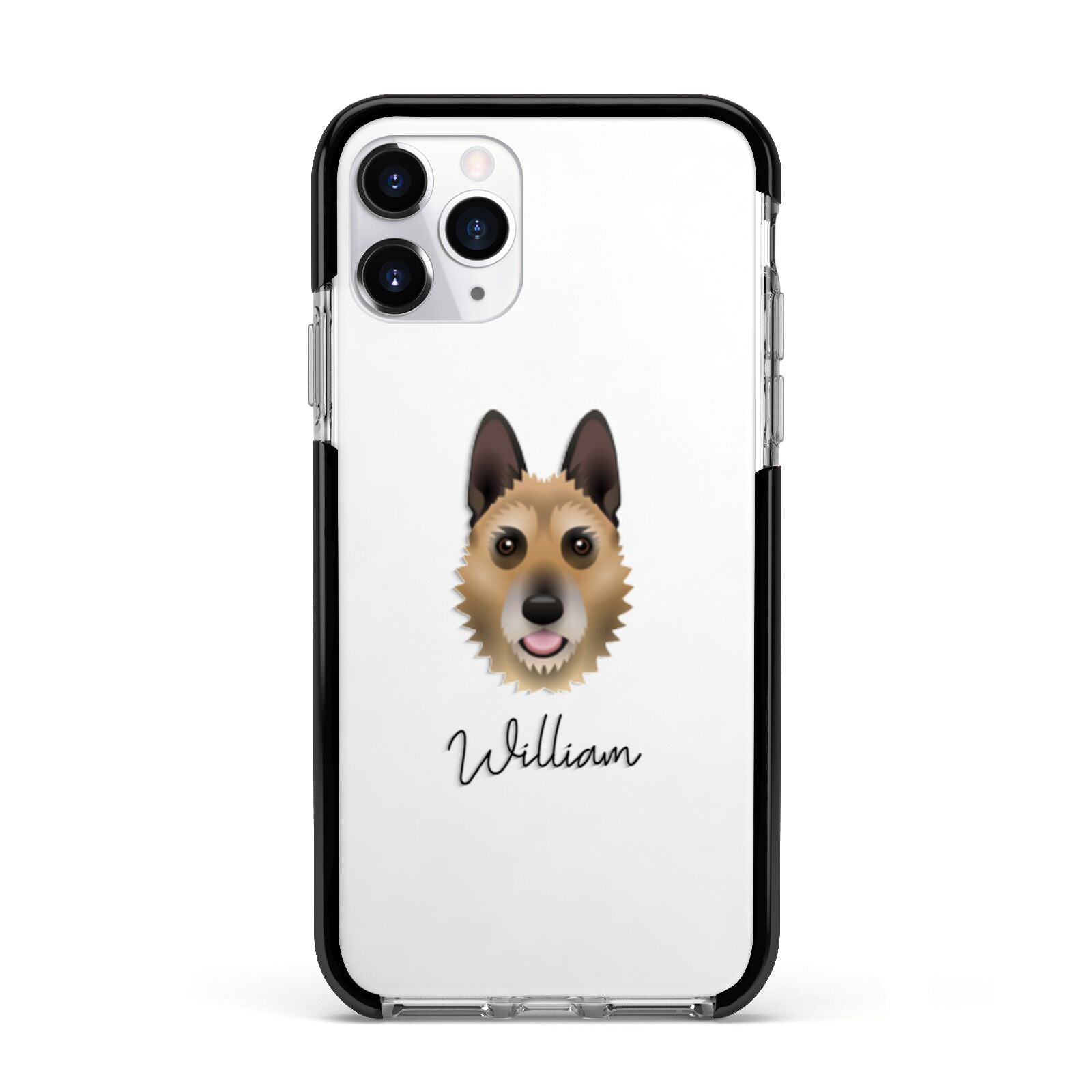 Belgian Laekenois Personalised Apple iPhone 11 Pro in Silver with Black Impact Case