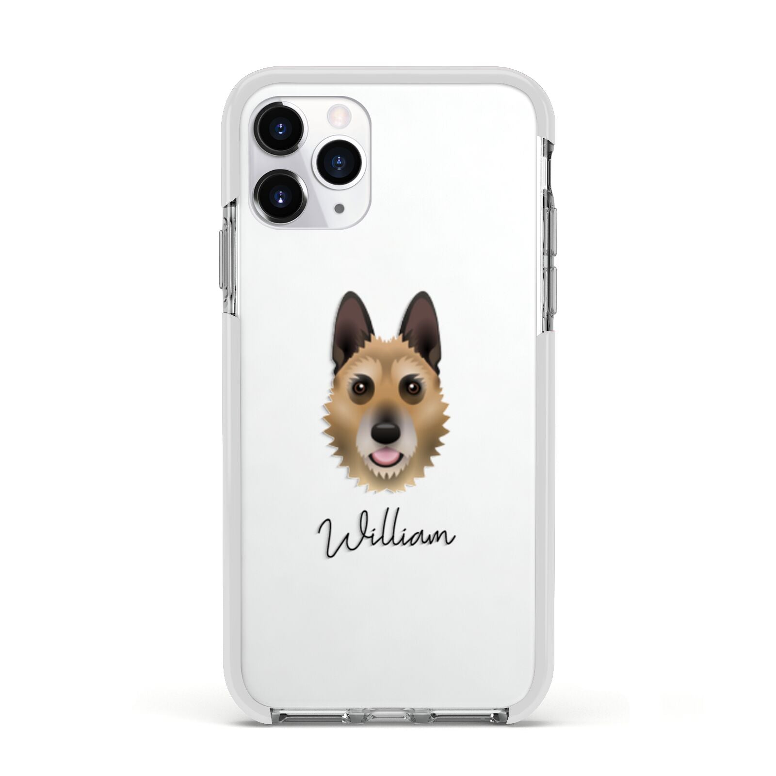 Belgian Laekenois Personalised Apple iPhone 11 Pro in Silver with White Impact Case