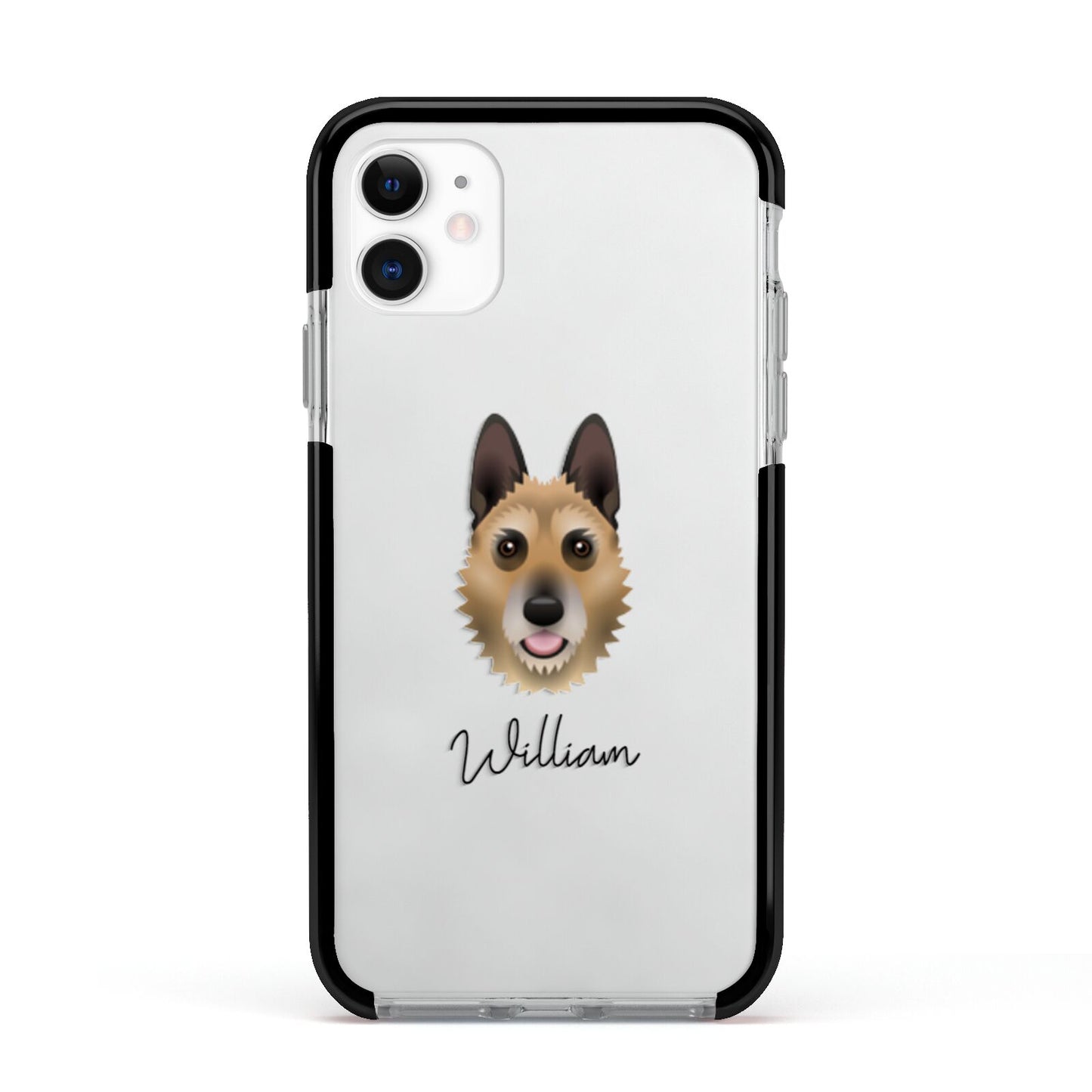 Belgian Laekenois Personalised Apple iPhone 11 in White with Black Impact Case