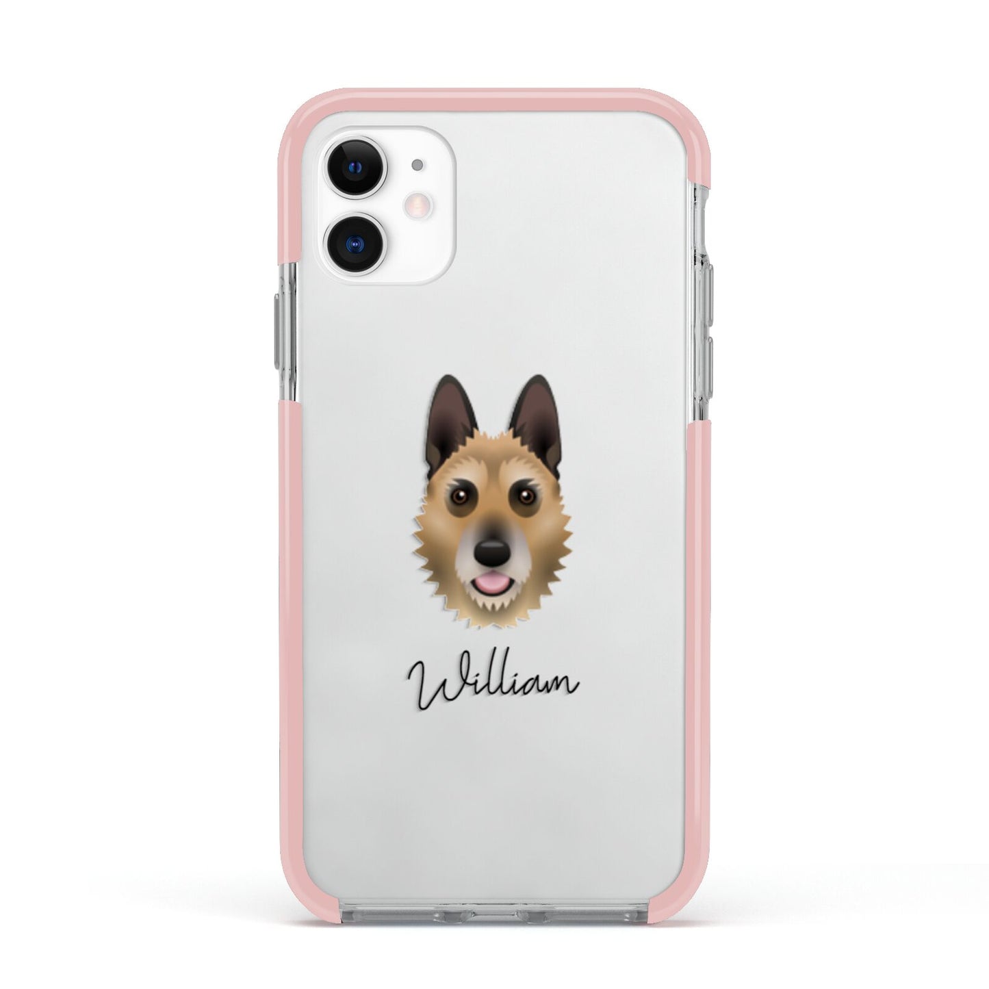 Belgian Laekenois Personalised Apple iPhone 11 in White with Pink Impact Case