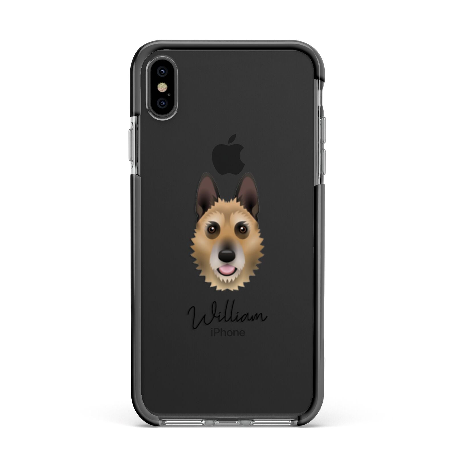 Belgian Laekenois Personalised Apple iPhone Xs Max Impact Case Black Edge on Black Phone