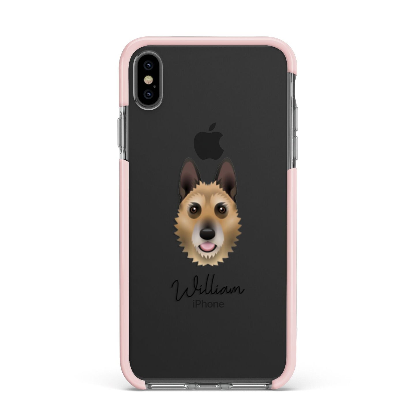 Belgian Laekenois Personalised Apple iPhone Xs Max Impact Case Pink Edge on Black Phone