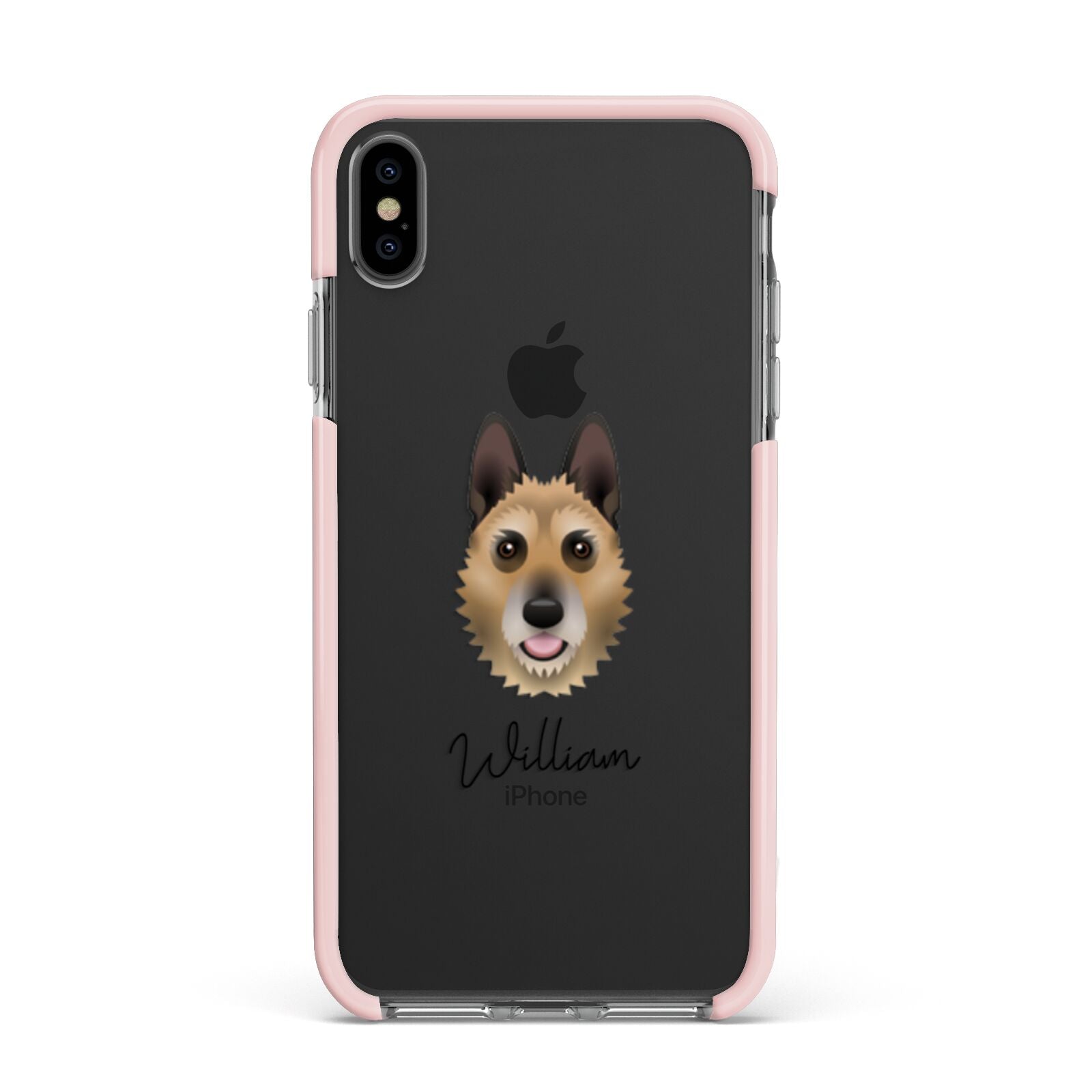 Belgian Laekenois Personalised Apple iPhone Xs Max Impact Case Pink Edge on Black Phone