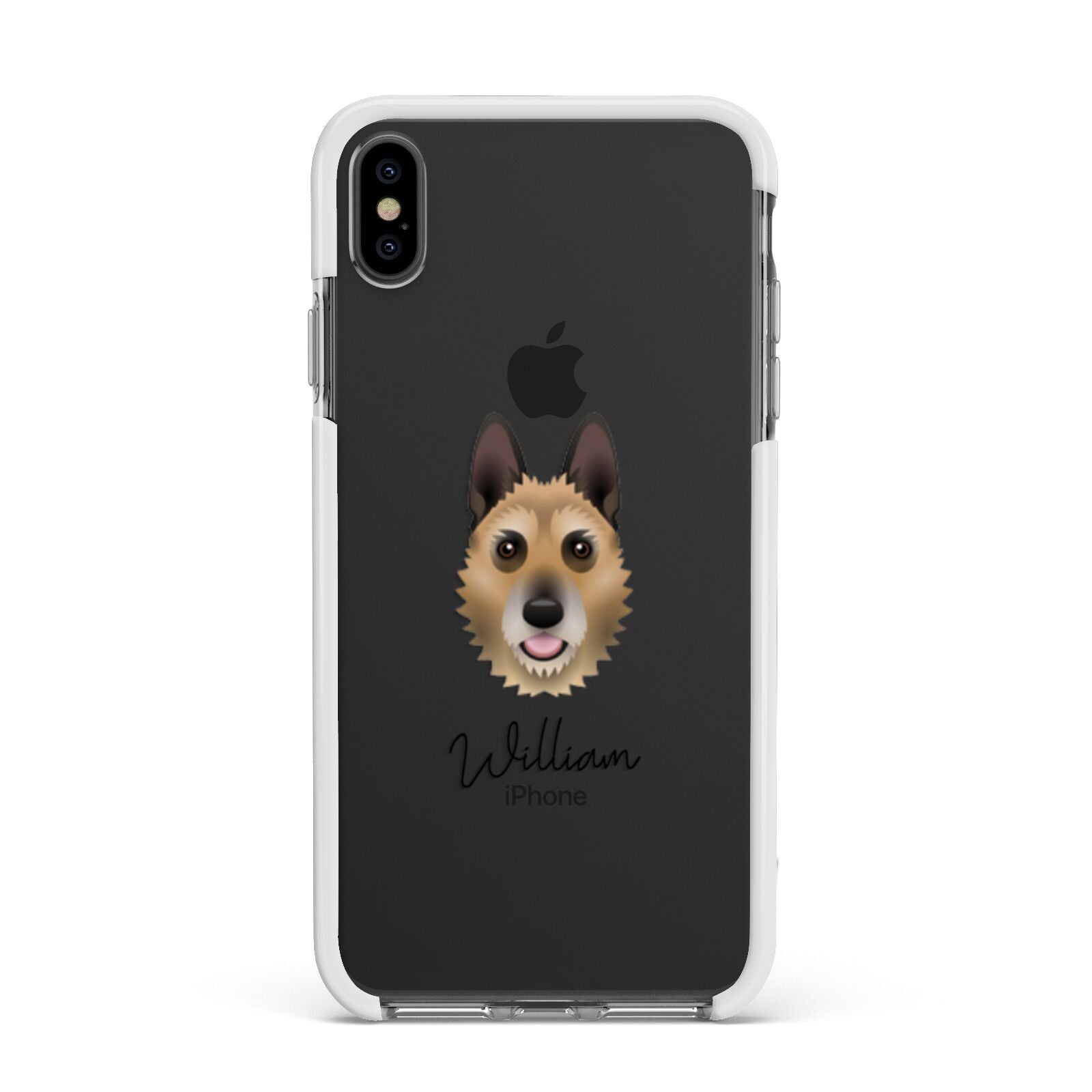 Belgian Laekenois Personalised Apple iPhone Xs Max Impact Case White Edge on Black Phone