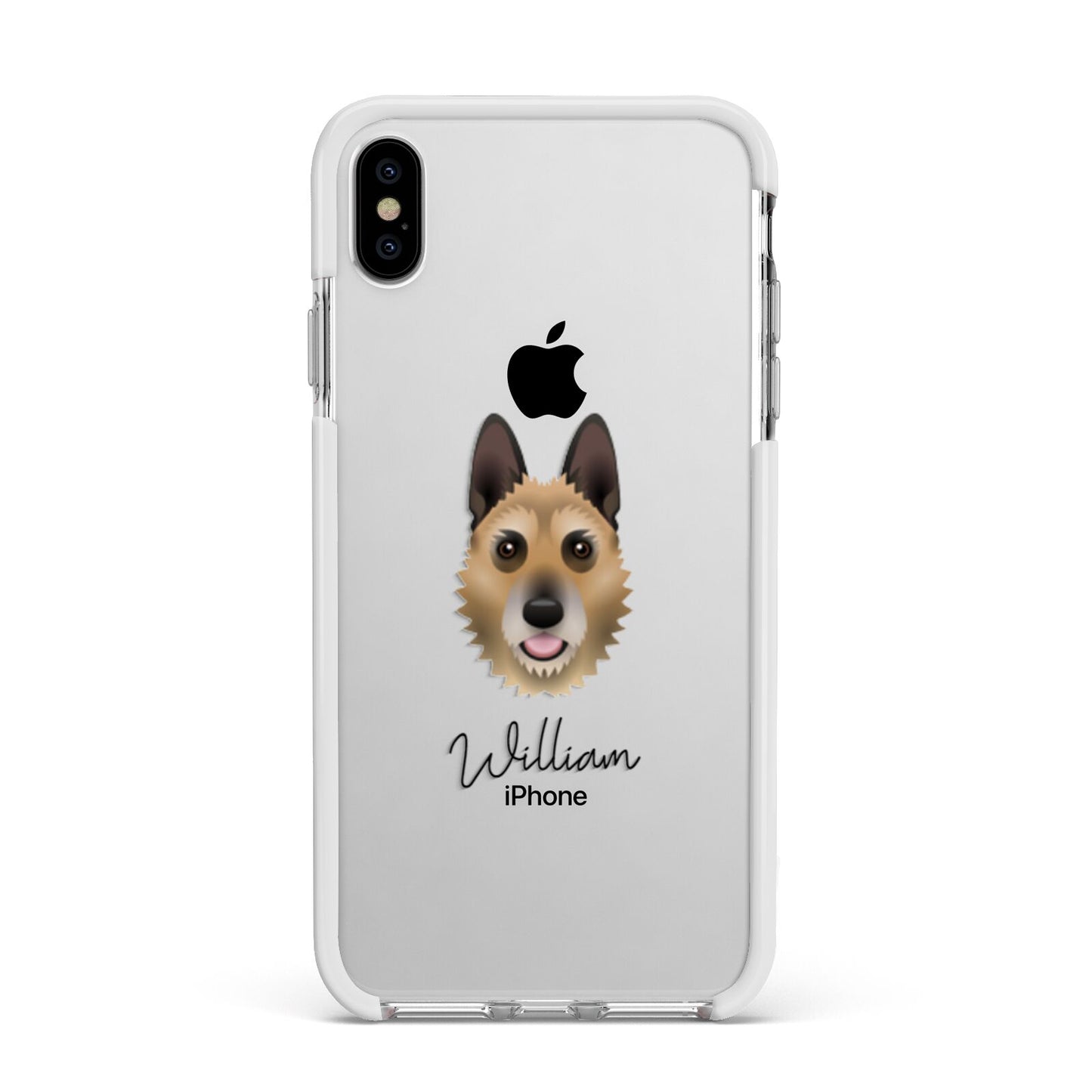 Belgian Laekenois Personalised Apple iPhone Xs Max Impact Case White Edge on Silver Phone