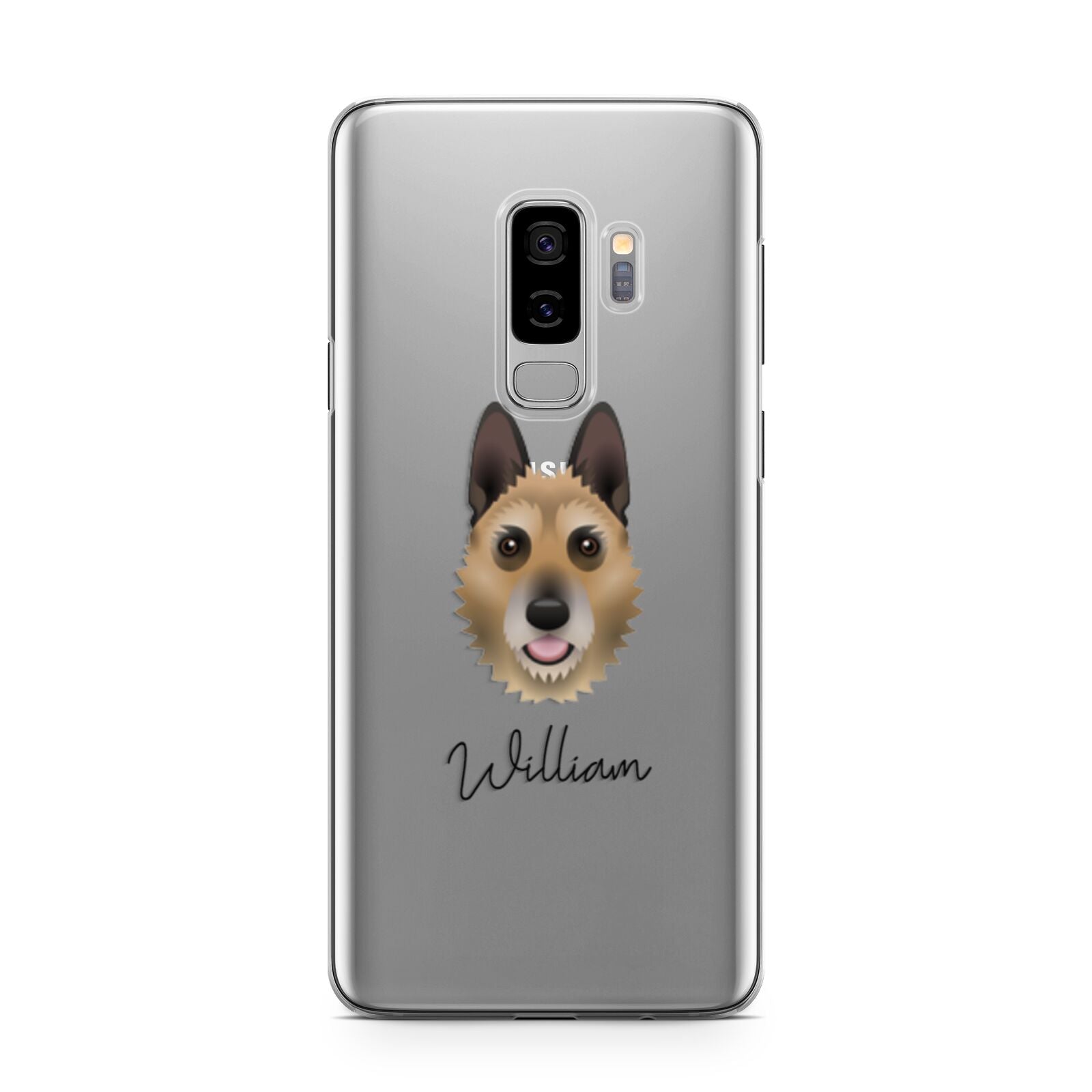 Belgian Laekenois Personalised Samsung Galaxy S9 Plus Case on Silver phone