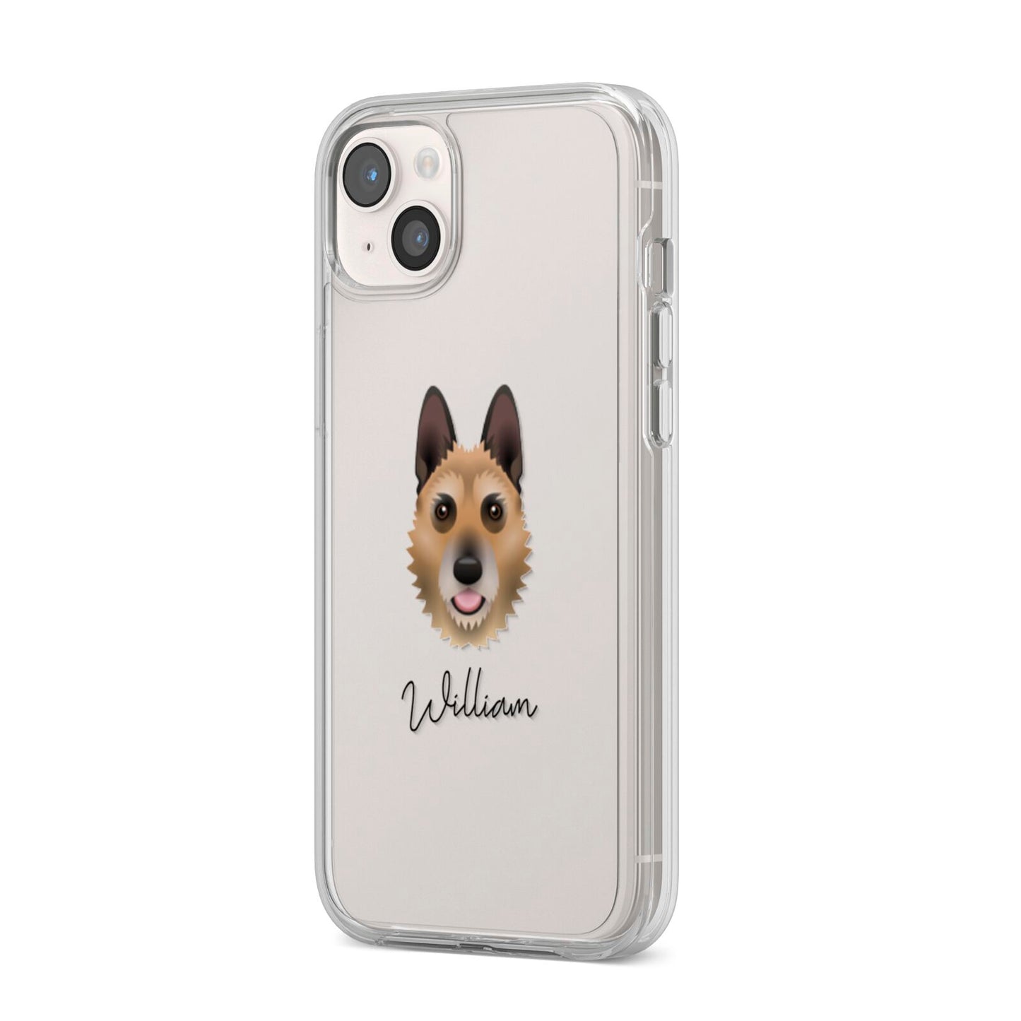 Belgian Laekenois Personalised iPhone 14 Plus Clear Tough Case Starlight Angled Image