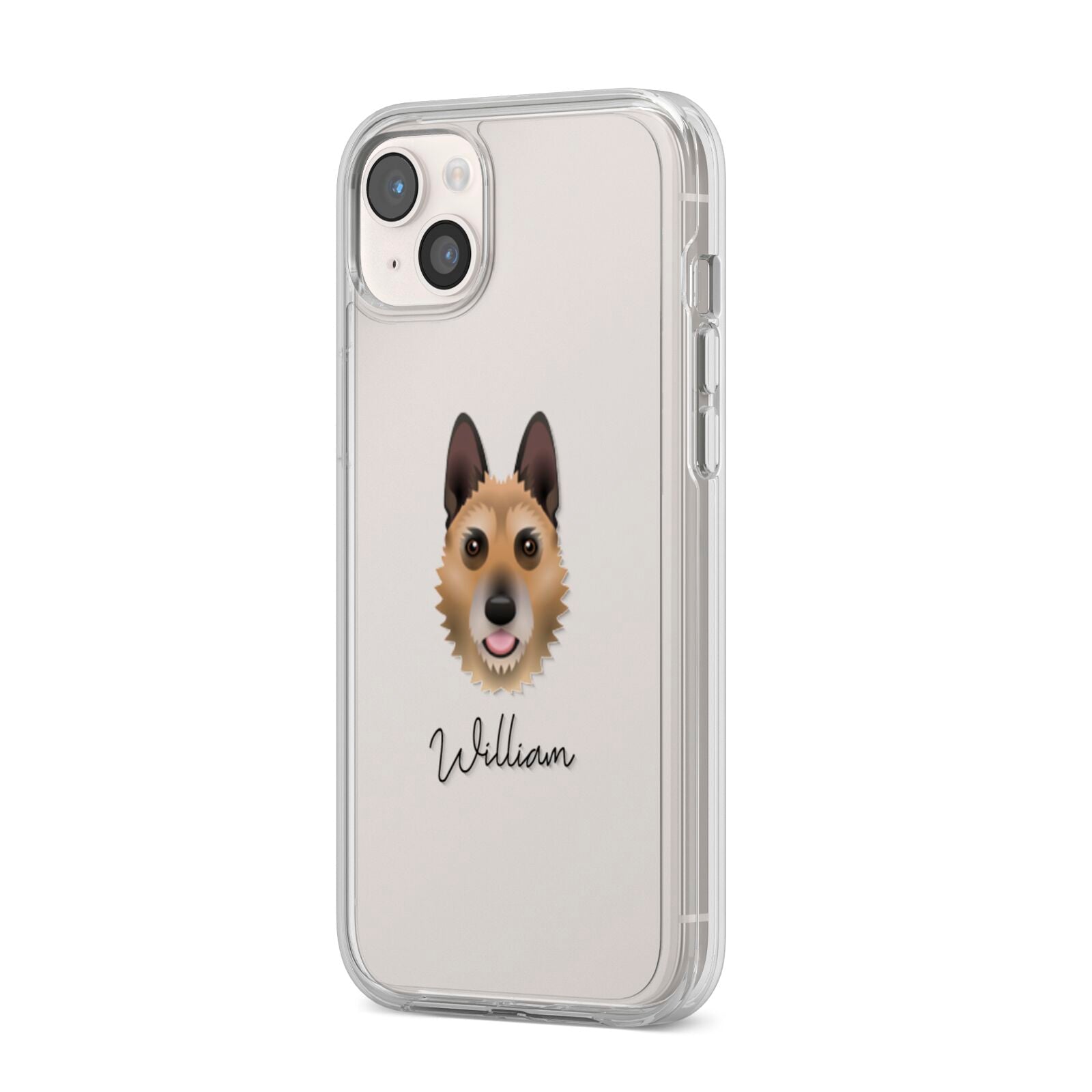Belgian Laekenois Personalised iPhone 14 Plus Clear Tough Case Starlight Angled Image