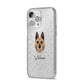 Belgian Laekenois Personalised iPhone 14 Pro Max Glitter Tough Case Silver Angled Image