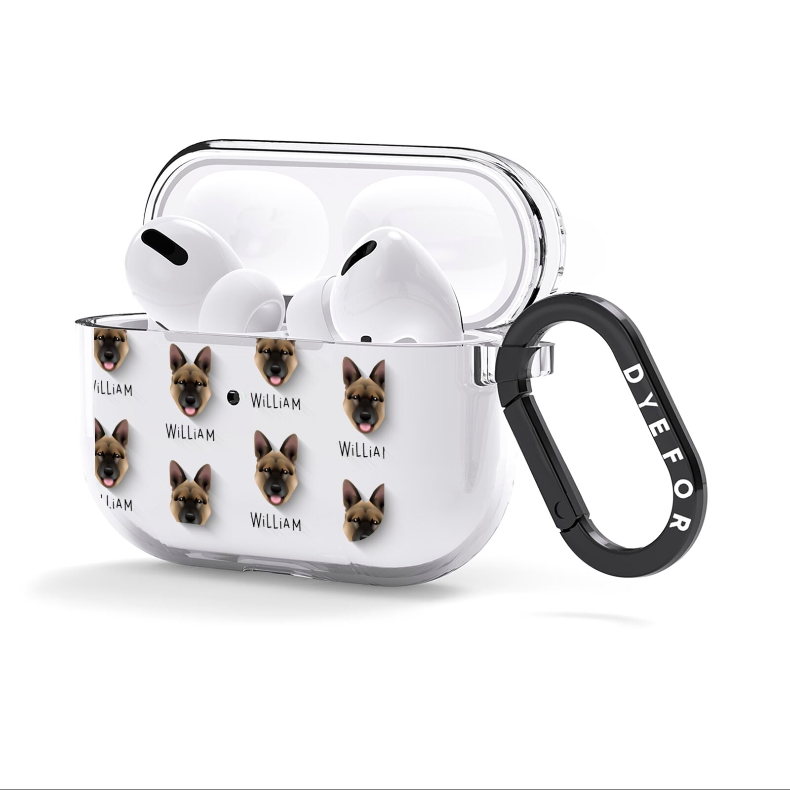 Belgian Malinois Icon with Name AirPods Clear Case 3rd Gen Side Image