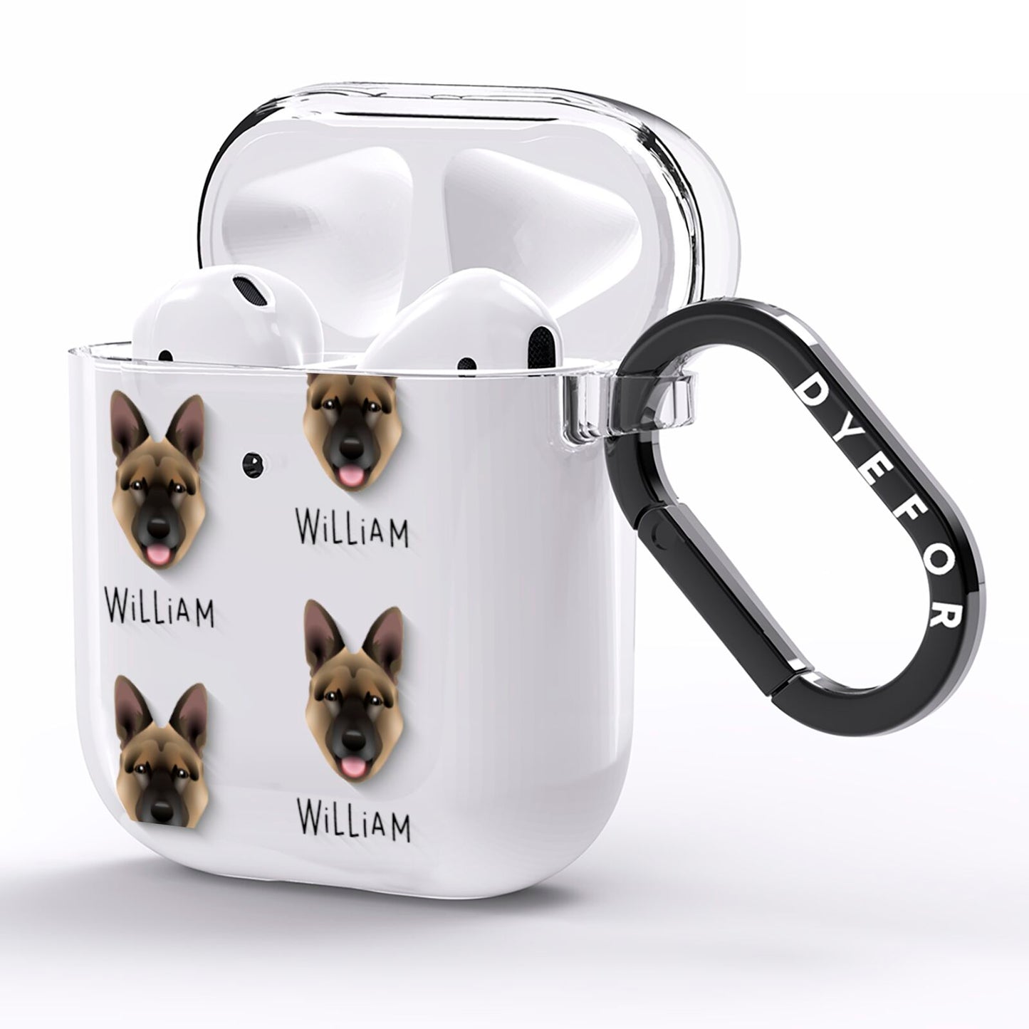 Belgian Malinois Icon with Name AirPods Clear Case Side Image