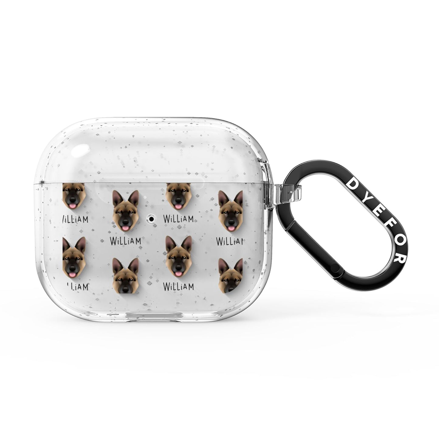 Belgian Malinois Icon with Name AirPods Glitter Case 3rd Gen