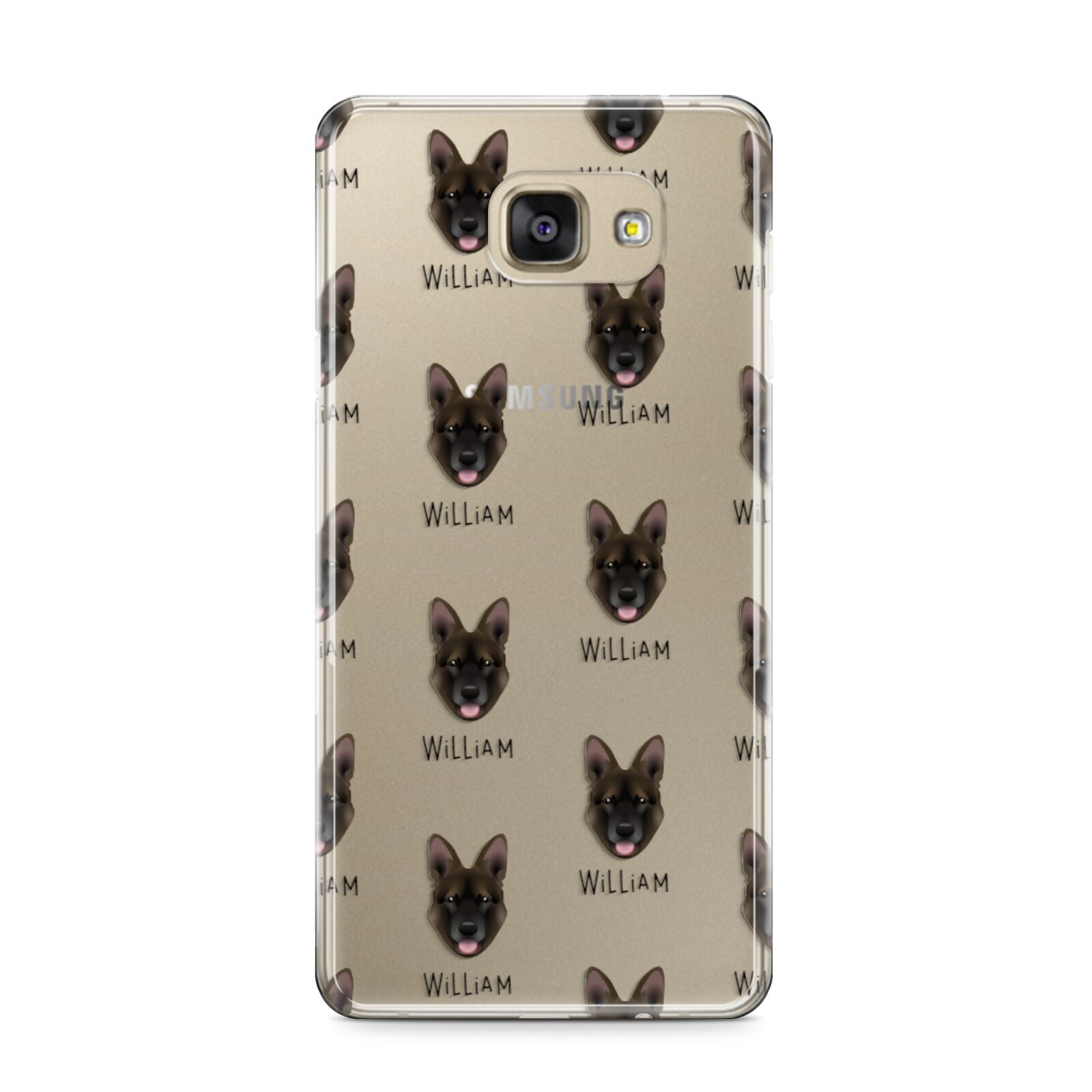 Belgian Malinois Icon with Name Samsung Galaxy A9 2016 Case on gold phone