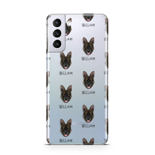 Belgian Malinois Icon with Name Samsung S21 Plus Phone Case