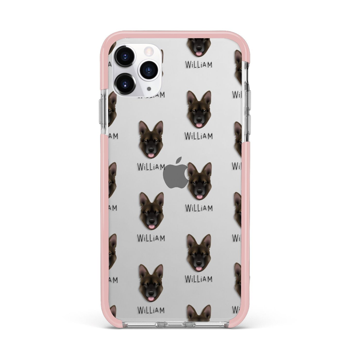 Belgian Malinois Icon with Name iPhone 11 Pro Max Impact Pink Edge Case