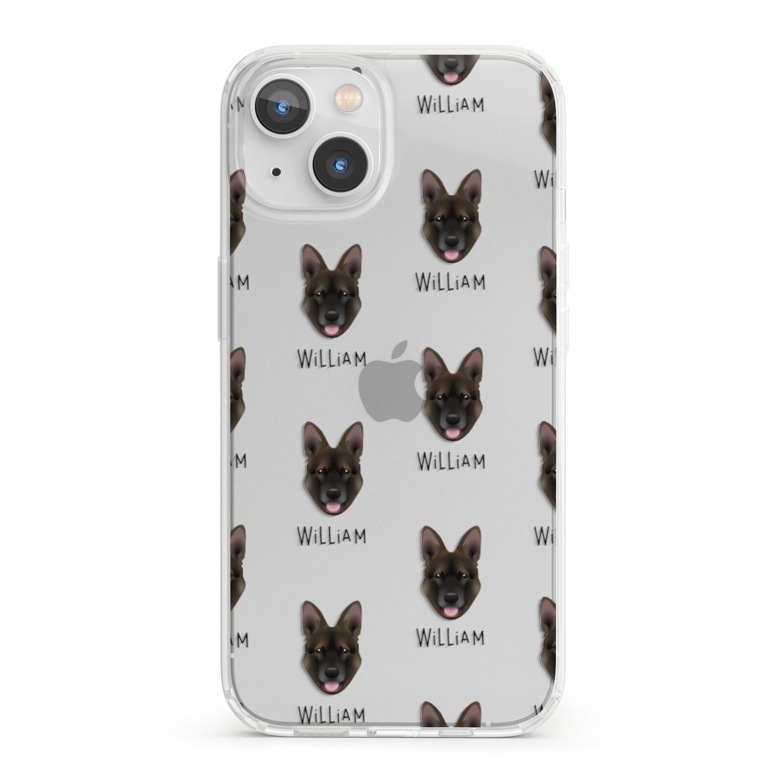Belgian Malinois Icon with Name iPhone 13 Clear Bumper Case