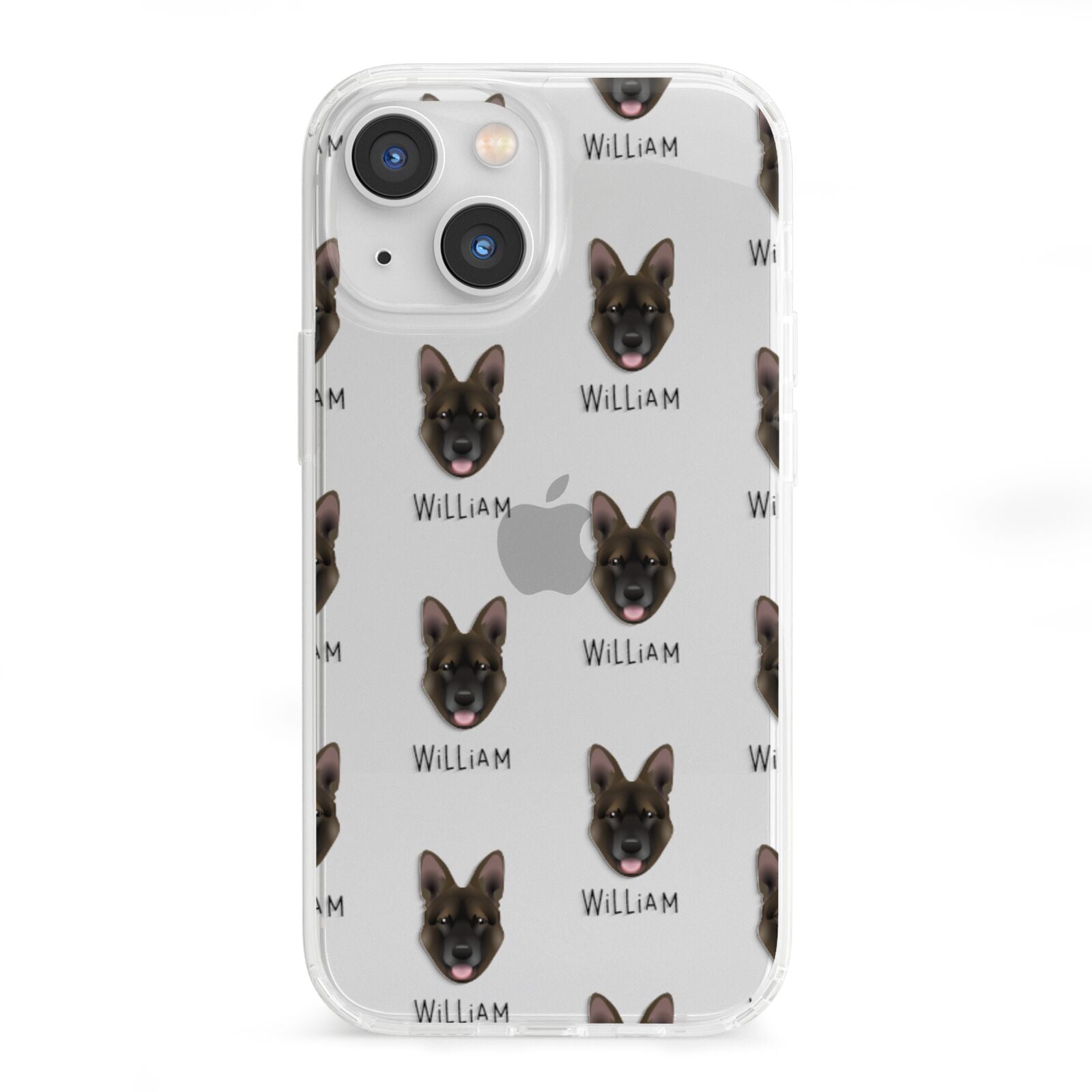 Belgian Malinois Icon with Name iPhone 13 Mini Clear Bumper Case