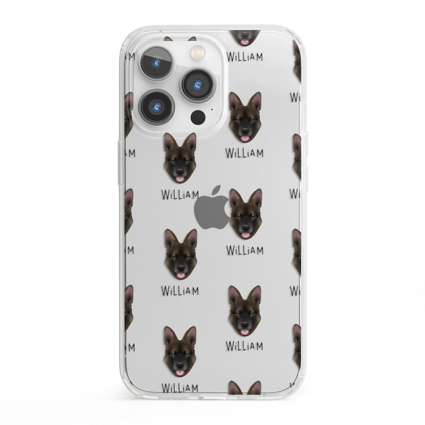 Belgian Malinois Icon with Name iPhone 13 Pro Clear Bumper Case