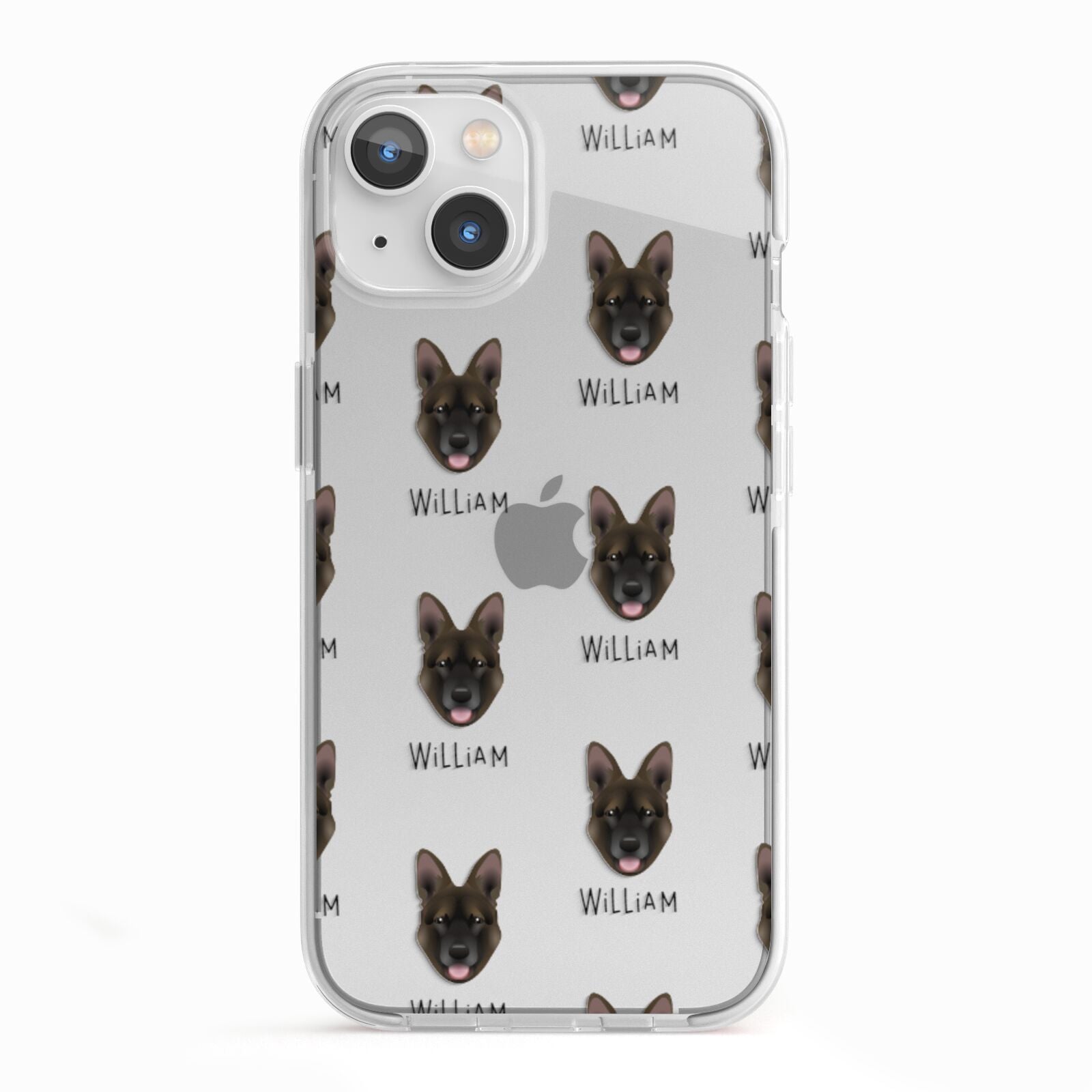Belgian Malinois Icon with Name iPhone 13 TPU Impact Case with White Edges