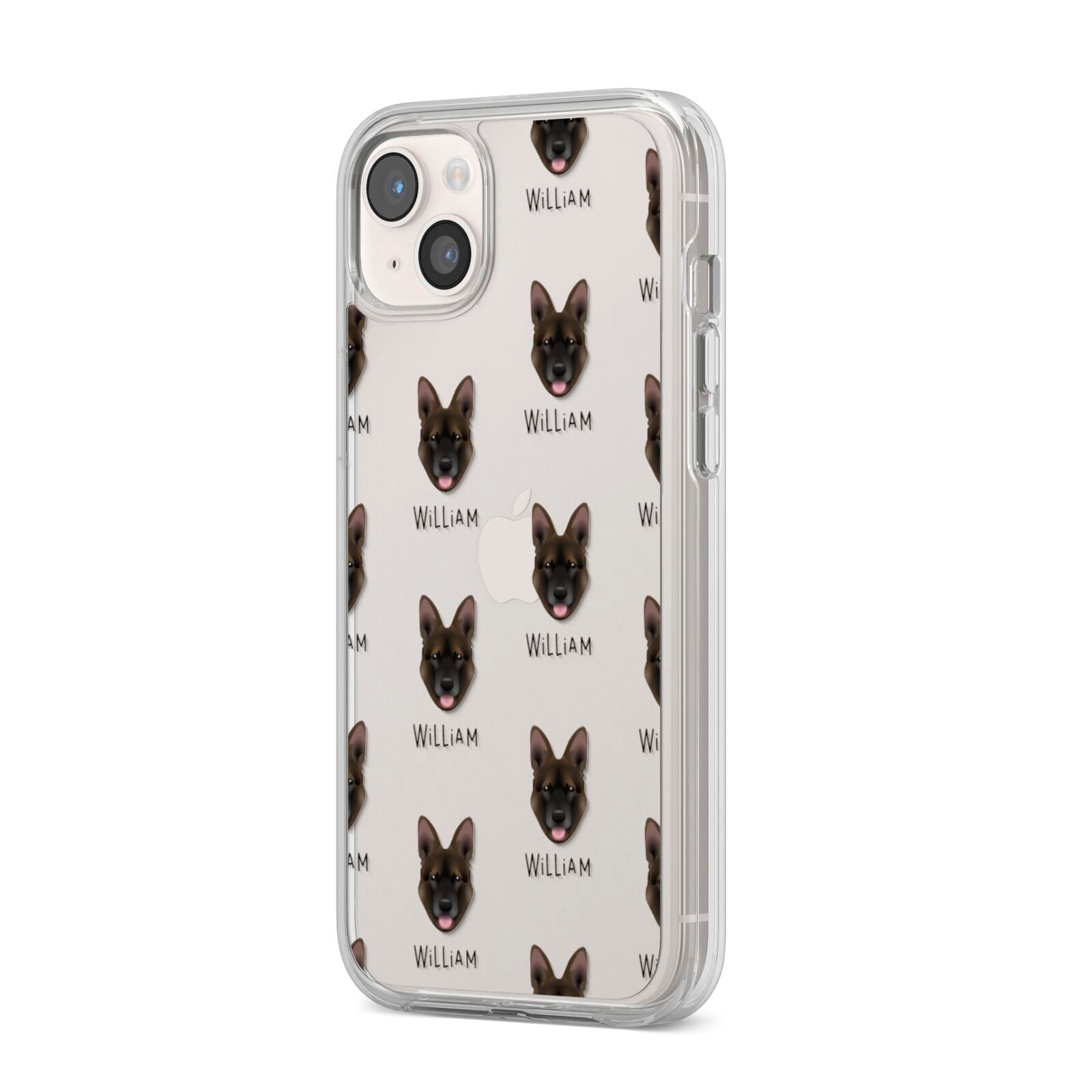 Belgian Malinois Icon with Name iPhone 14 Plus Clear Tough Case Starlight Angled Image