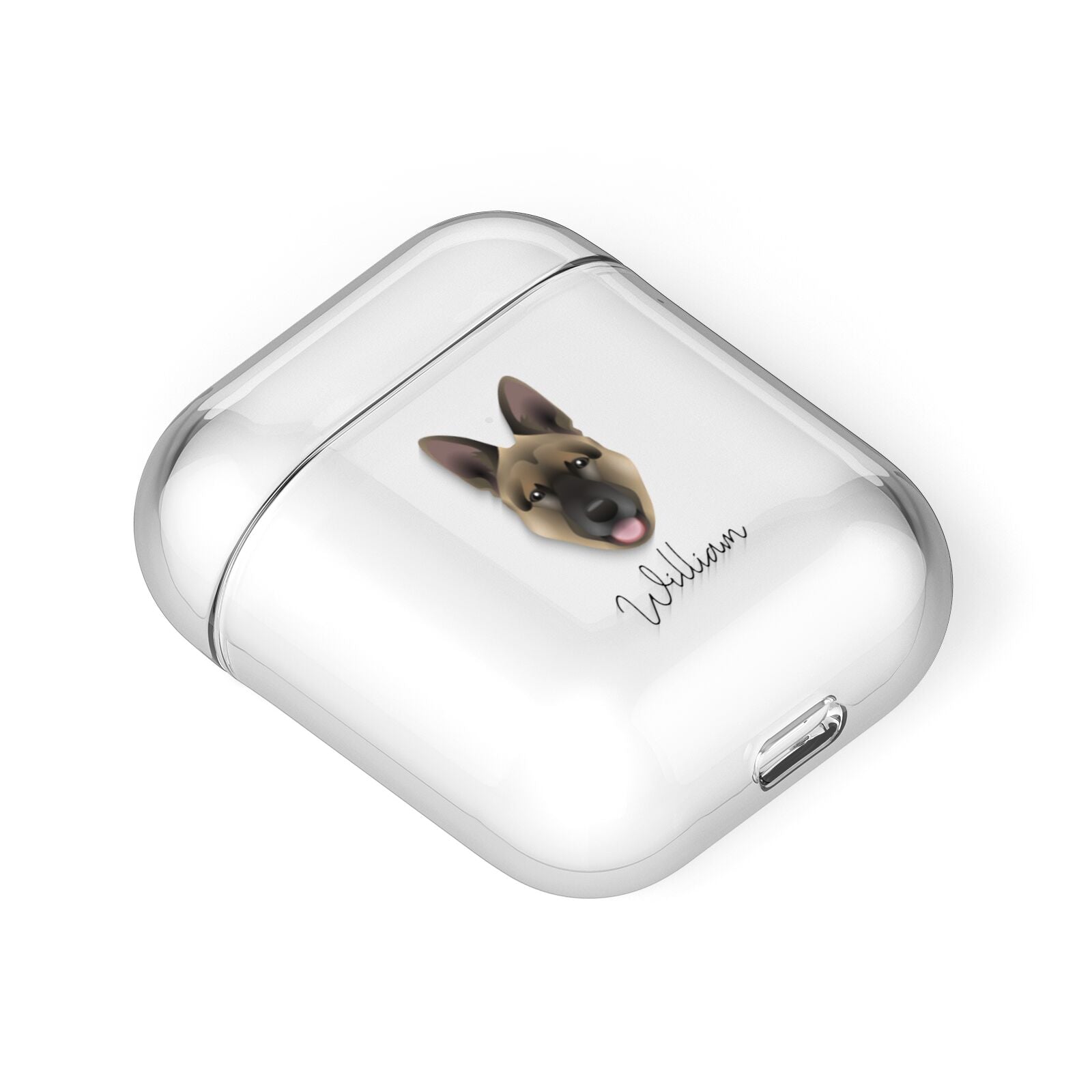 Belgian Malinois Personalised AirPods Case Laid Flat
