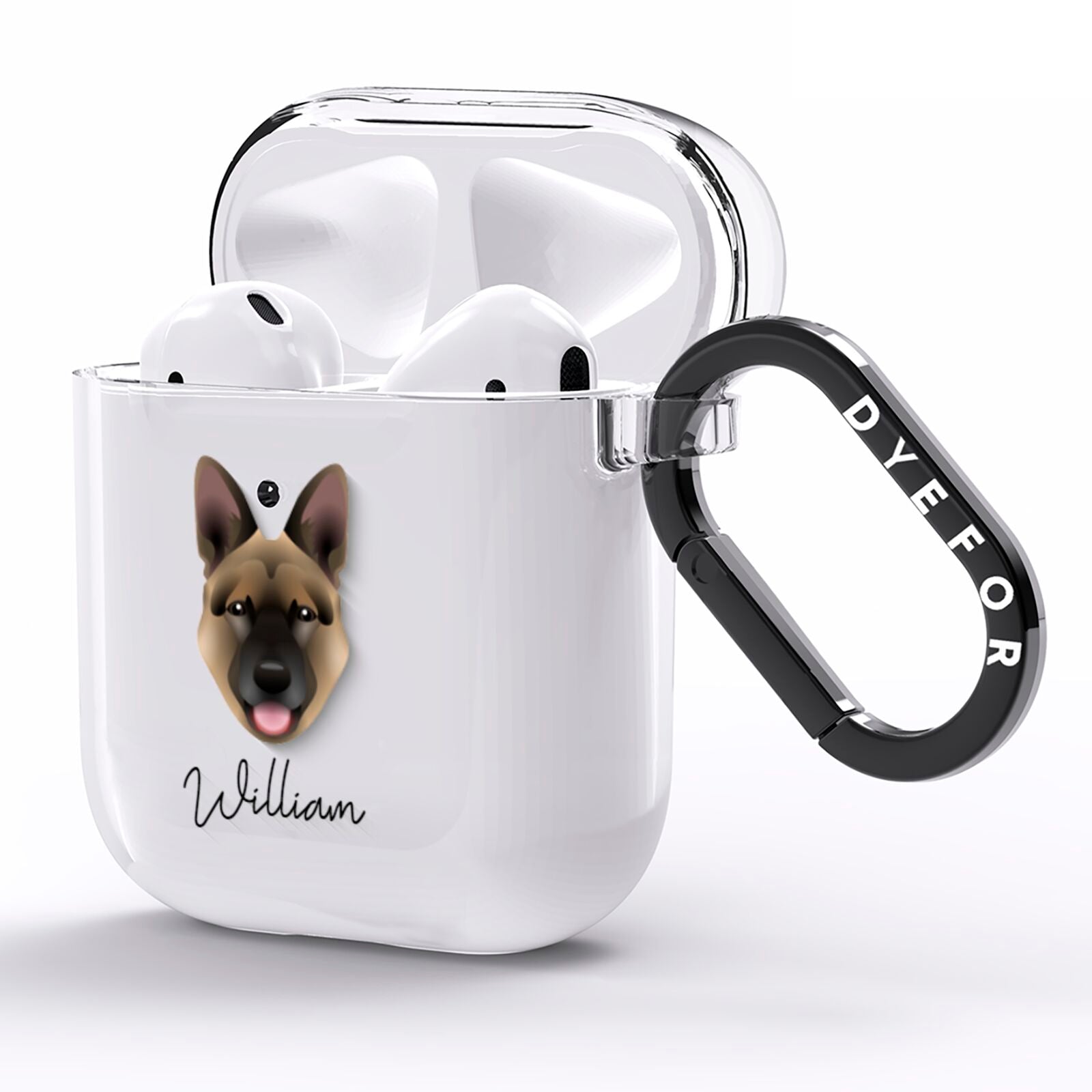 Belgian Malinois Personalised AirPods Clear Case Side Image