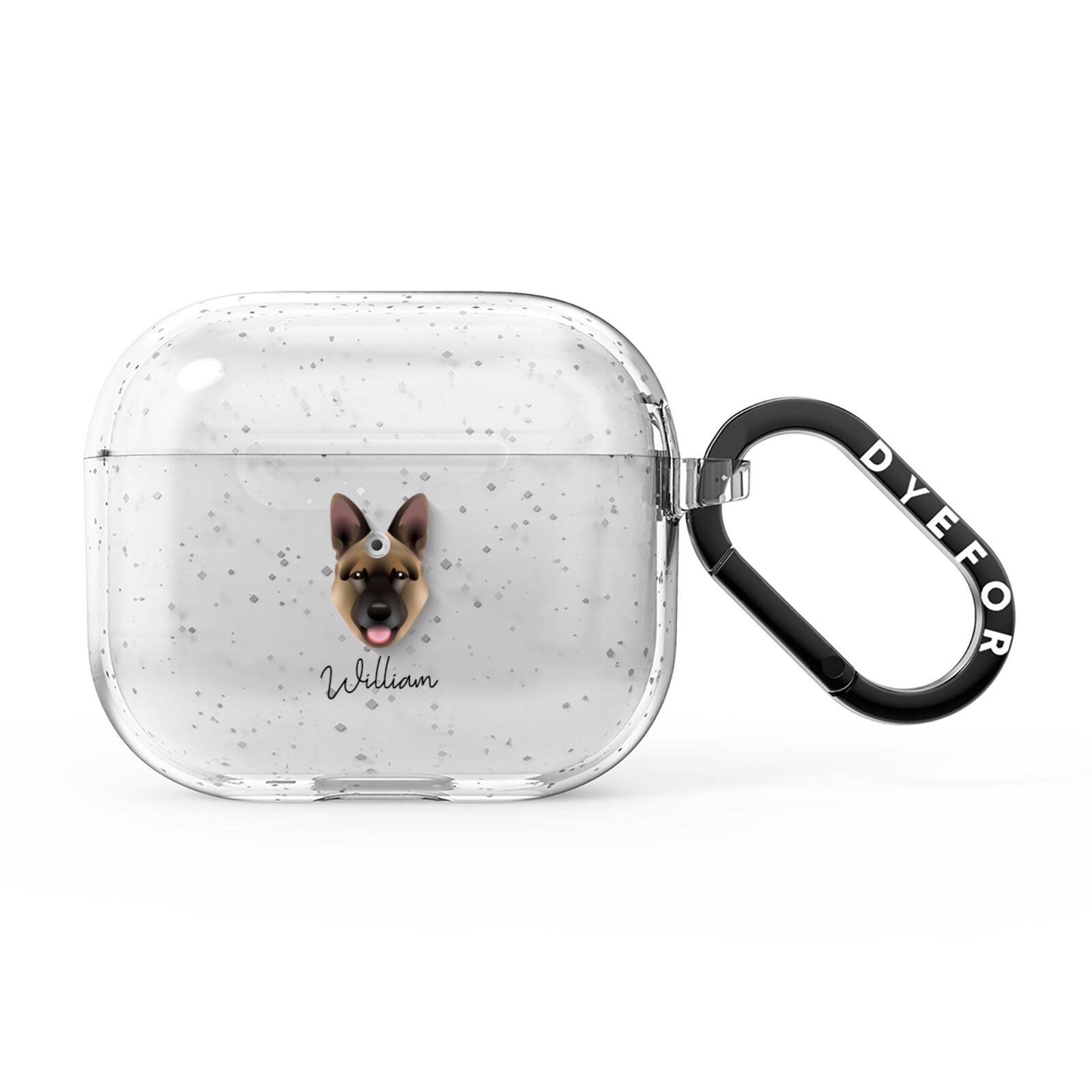 Belgian Malinois Personalised AirPods Glitter Case 3rd Gen