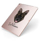 Belgian Malinois Personalised Apple iPad Case on Rose Gold iPad Side View