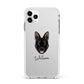 Belgian Malinois Personalised Apple iPhone 11 Pro Max in Silver with White Impact Case