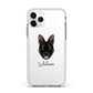 Belgian Malinois Personalised Apple iPhone 11 Pro in Silver with White Impact Case
