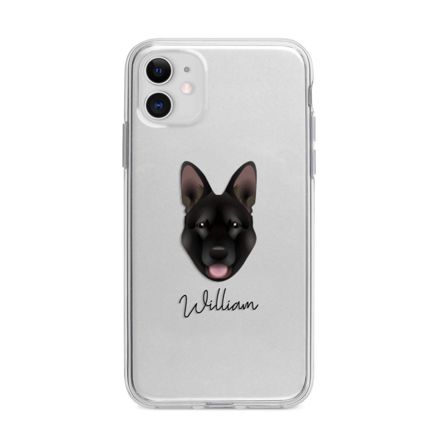 Belgian Malinois Personalised Apple iPhone 11 in White with Bumper Case