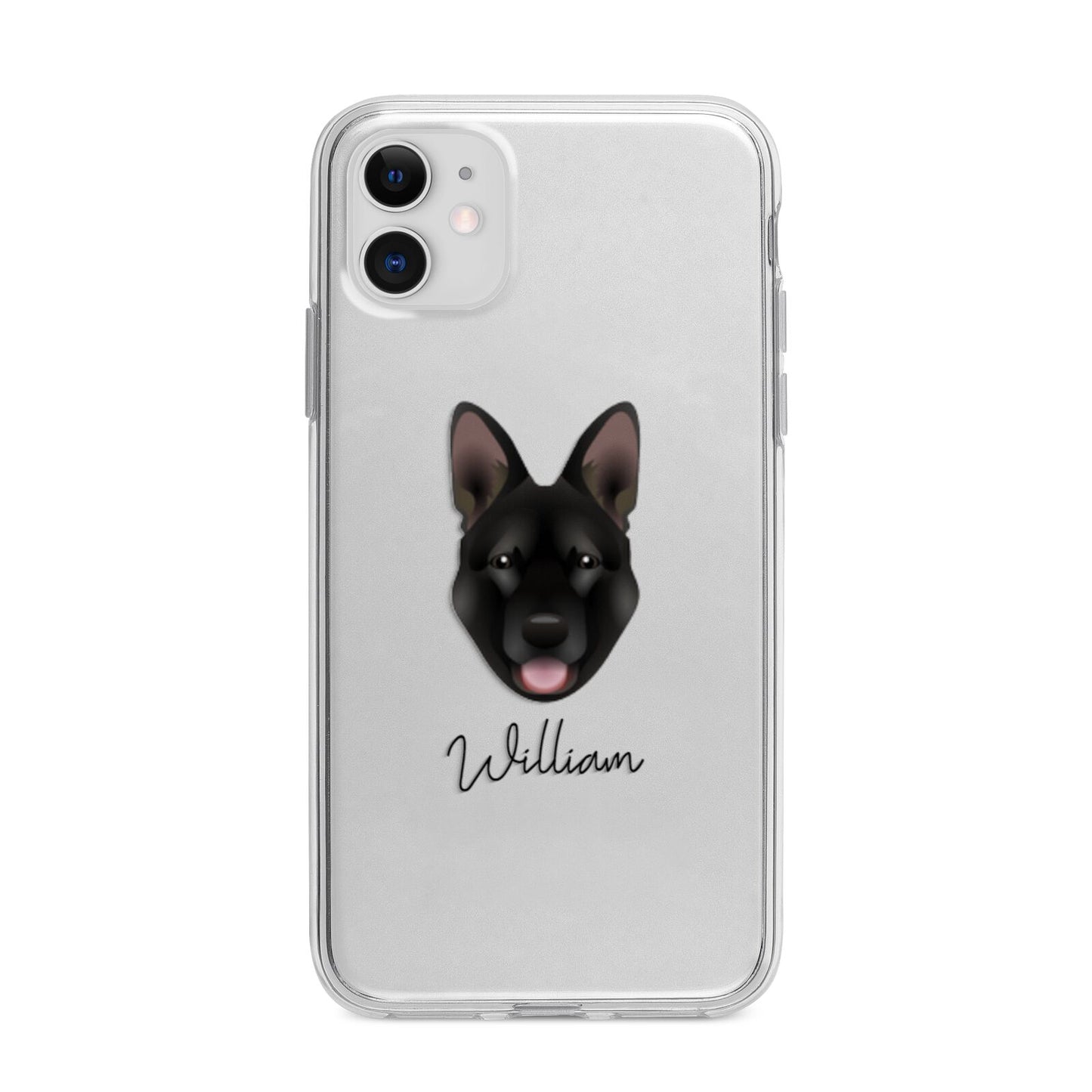 Belgian Malinois Personalised Apple iPhone 11 in White with Bumper Case