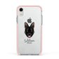 Belgian Malinois Personalised Apple iPhone XR Impact Case Pink Edge on Silver Phone