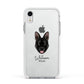 Belgian Malinois Personalised Apple iPhone XR Impact Case White Edge on Silver Phone
