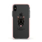 Belgian Malinois Personalised Apple iPhone Xs Impact Case Pink Edge on Black Phone