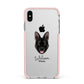 Belgian Malinois Personalised Apple iPhone Xs Max Impact Case Pink Edge on Silver Phone