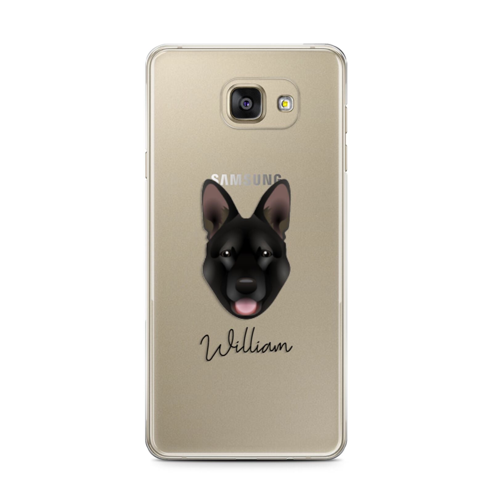Belgian Malinois Personalised Samsung Galaxy A7 2016 Case on gold phone