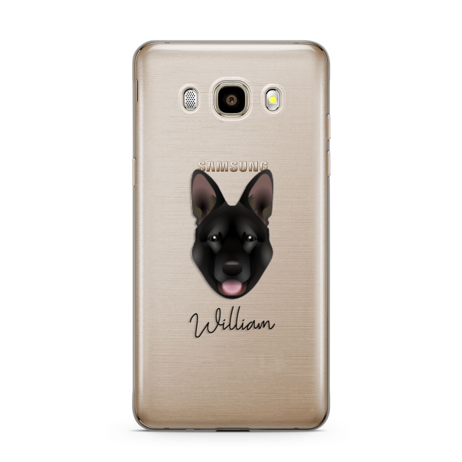 Belgian Malinois Personalised Samsung Galaxy J7 2016 Case on gold phone