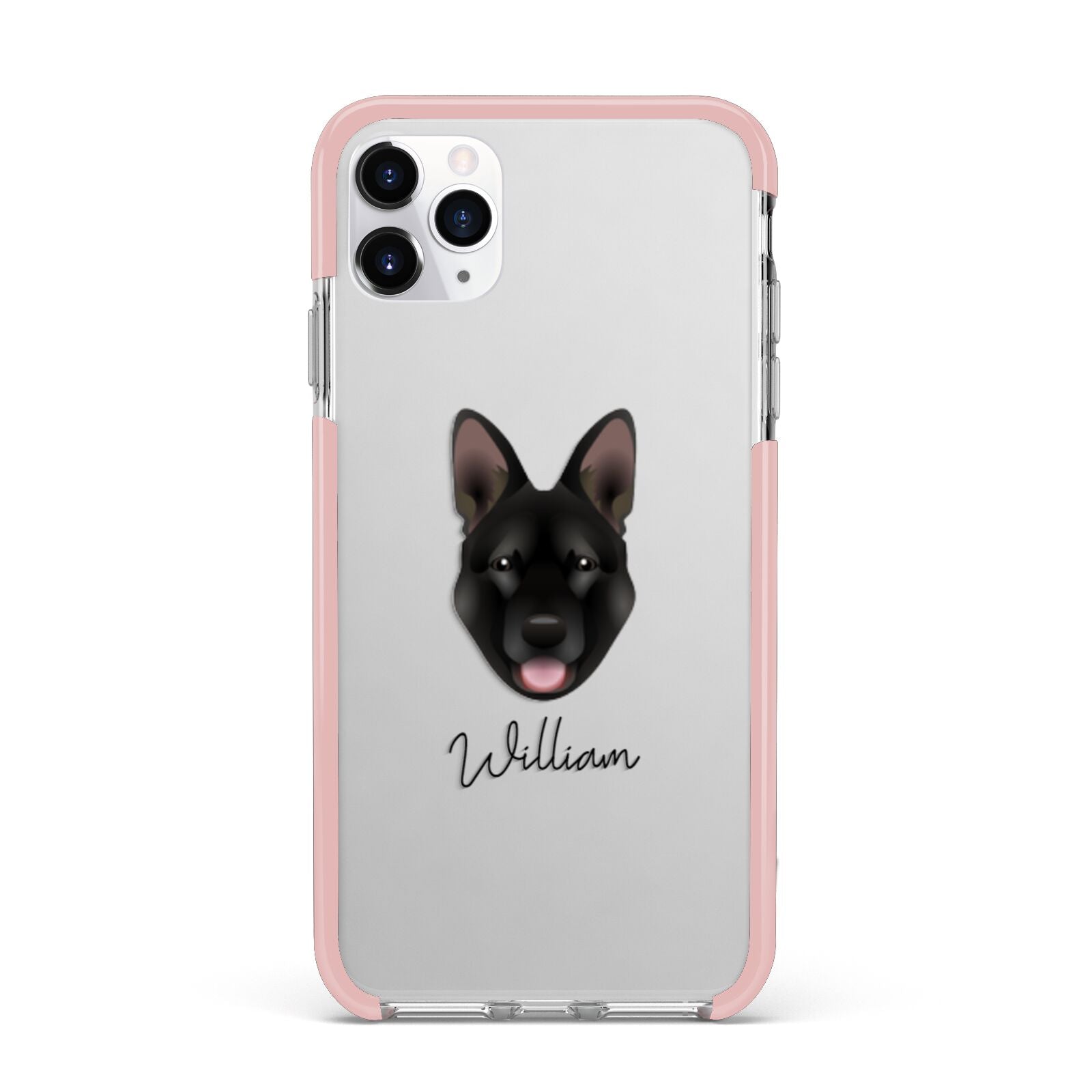 Belgian Malinois Personalised iPhone 11 Pro Max Impact Pink Edge Case