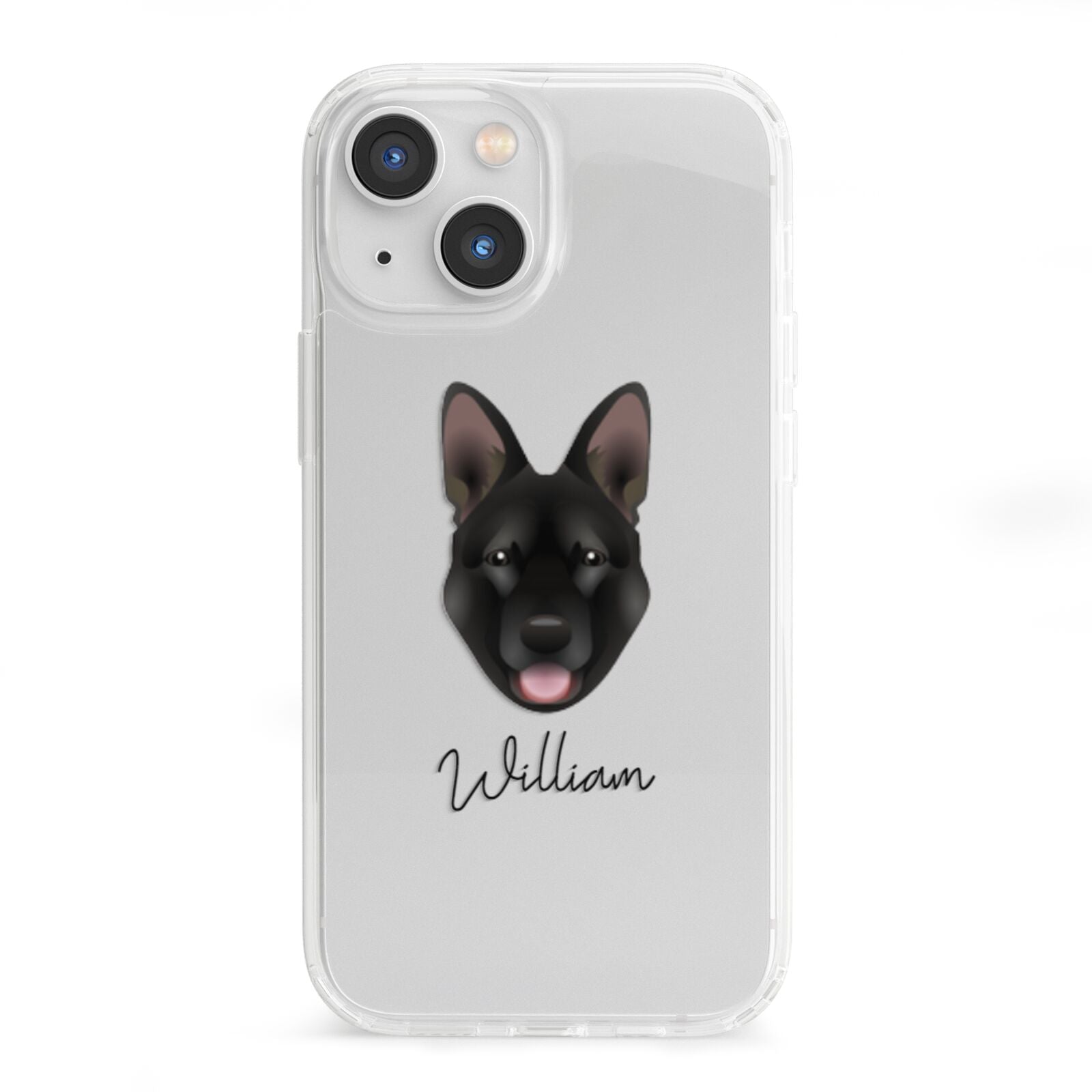 Belgian Malinois Personalised iPhone 13 Mini Clear Bumper Case