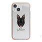 Belgian Malinois Personalised iPhone 13 Mini TPU Impact Case with Pink Edges