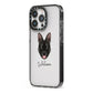 Belgian Malinois Personalised iPhone 13 Pro Black Impact Case Side Angle on Silver phone
