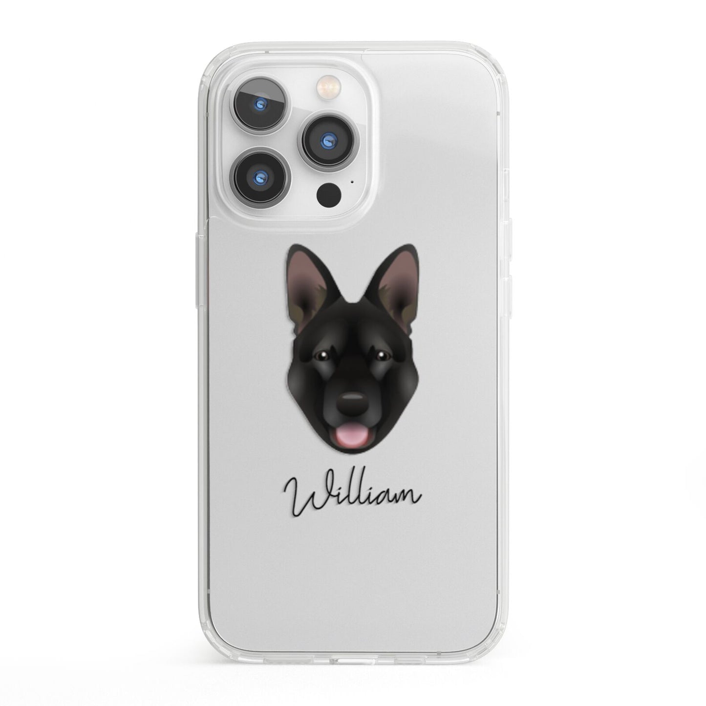 Belgian Malinois Personalised iPhone 13 Pro Clear Bumper Case