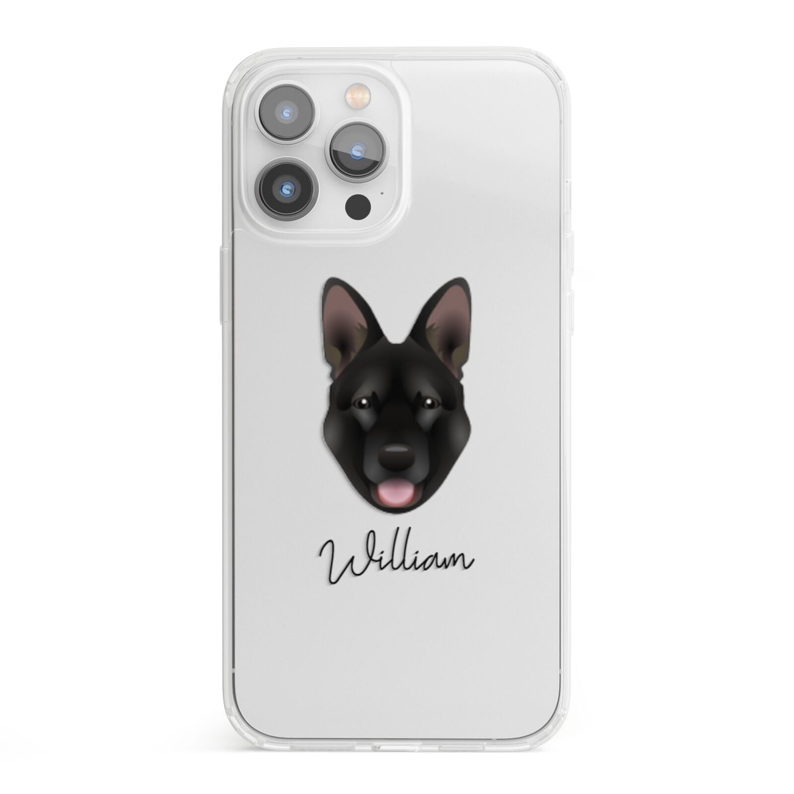 Belgian Malinois Personalised iPhone 13 Pro Max Clear Bumper Case