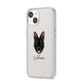Belgian Malinois Personalised iPhone 14 Clear Tough Case Starlight Angled Image