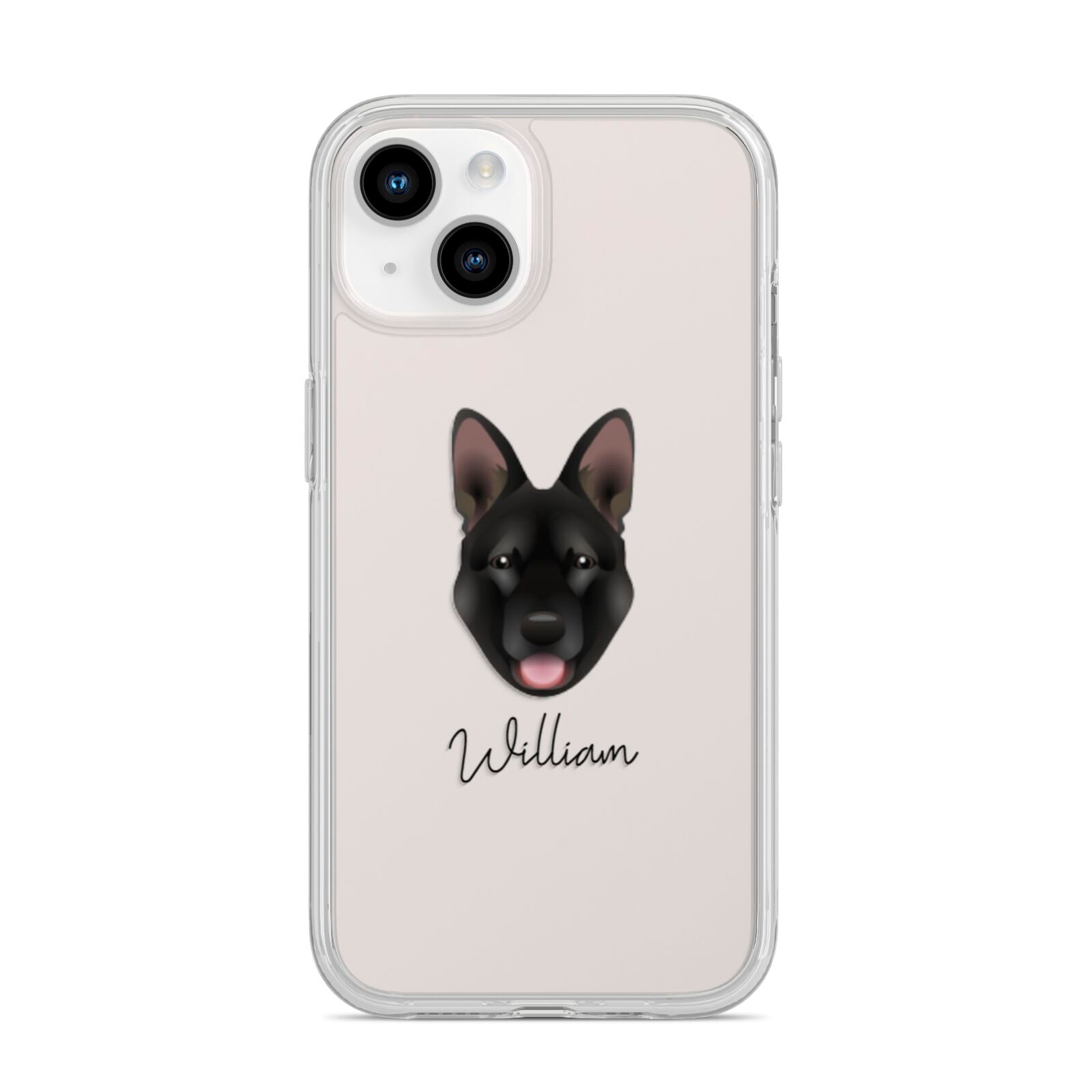 Belgian Malinois Personalised iPhone 14 Clear Tough Case Starlight