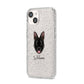 Belgian Malinois Personalised iPhone 14 Glitter Tough Case Starlight Angled Image