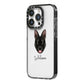 Belgian Malinois Personalised iPhone 14 Pro Black Impact Case Side Angle on Silver phone