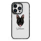 Belgian Malinois Personalised iPhone 14 Pro Black Impact Case on Silver phone