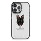 Belgian Malinois Personalised iPhone 14 Pro Max Black Impact Case on Silver phone